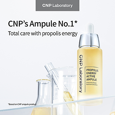 Applying CNP Propolis Energy Ampule for radiant skin