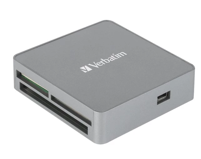 Verbatim USB 2.0 All- in-1 Card Reader / Hub including SD, Sdhc, Sdxc, microSD, microSDHC, microSDXC, CF-1, Memory Stick, and MS-Pro Duo
