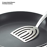 Prestige/ Manttra Omega Aluminium Select Plus Non-Stick Omni Tawa, 30 cm, Black