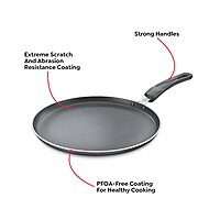 Prestige/ Manttra Omega Aluminium Select Plus Non-Stick Omni Tawa, 30 cm, Black