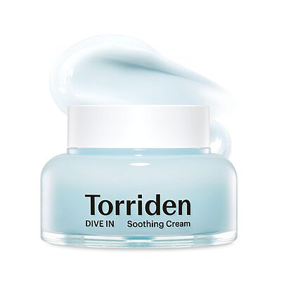 TORRIDEN Dive-In Low-Molecular Hyaluronic Acids Soothing Cream in a sleek blue jar