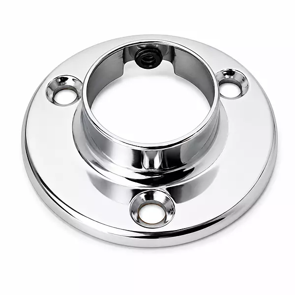 Round Rail End Flange – Chrome