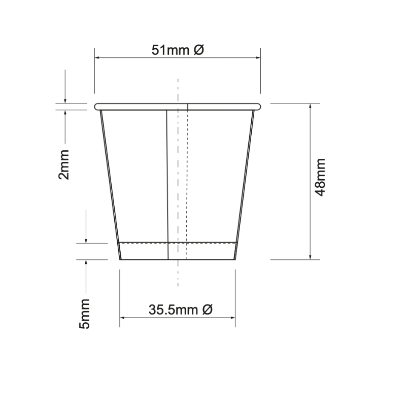 Graduated Paper Cups Single Wall 60ml With 2.5ml Increments Carton Of 2000