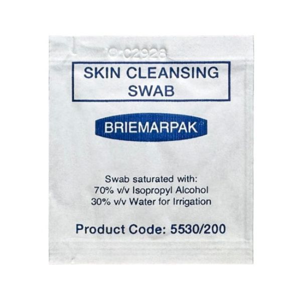 Briemarpak Skin Cleaning Alcohol Swabs Box of 200 Briemarpak Skin Cleaning Alcohol Swabs Box of 200