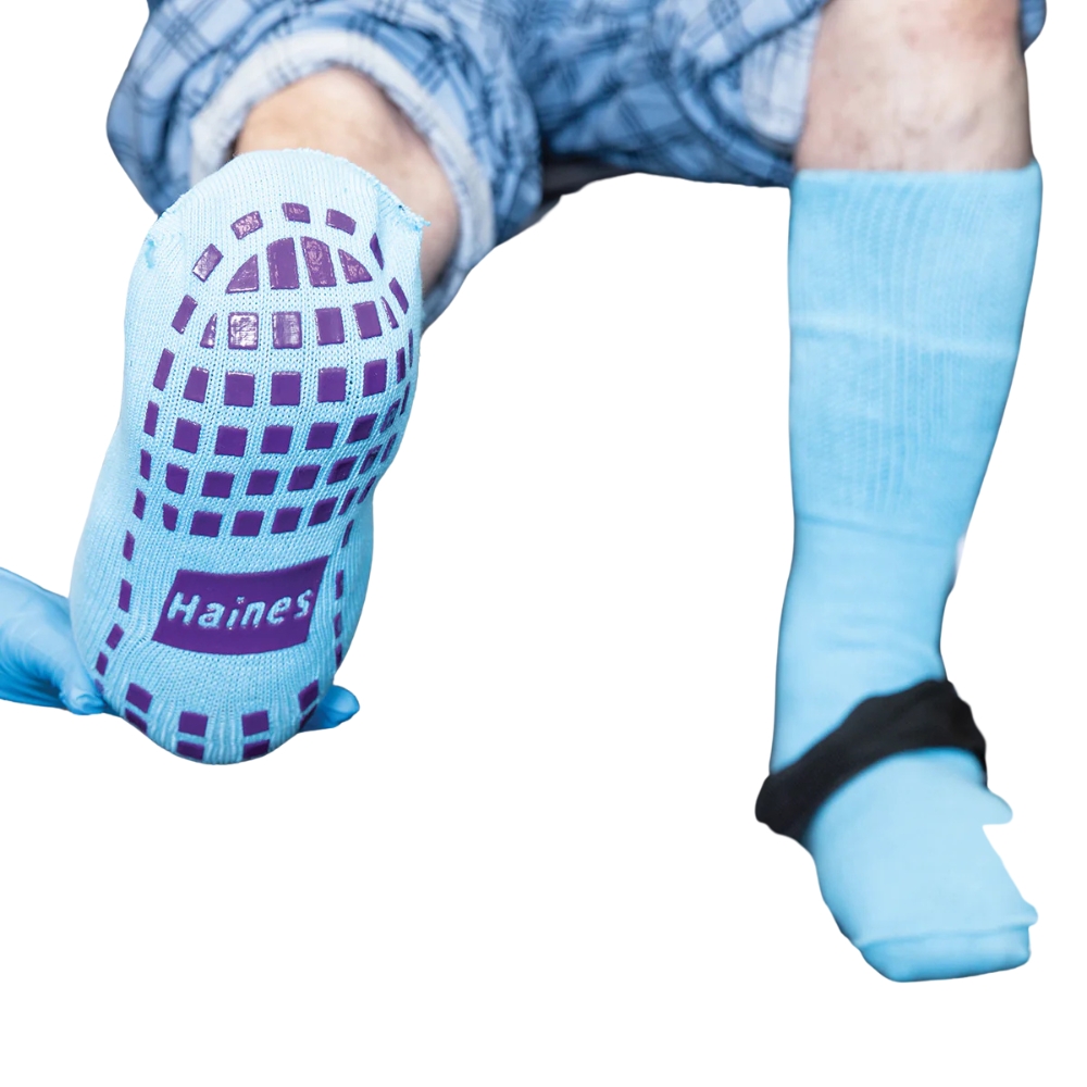 Haines SallySock Non-Slip Patient Socks Bariatric Purple Grips Pack of 5 Pairs Haines SallySock Non-Slip Patient Socks Bariatric Purple Grips Pack of 5 Pairs