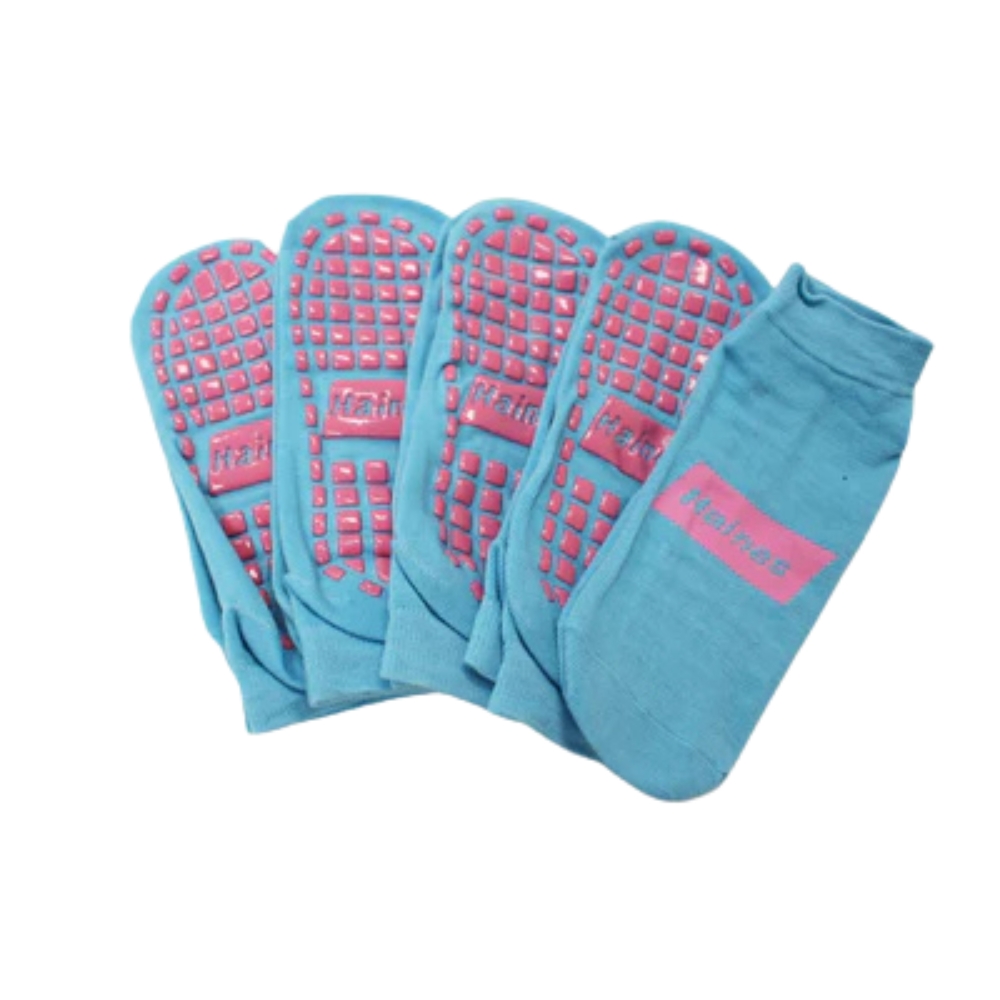 Haines SallySock Non-Slip Patient Socks Medium Pink Grips Pack of 20 Pairs