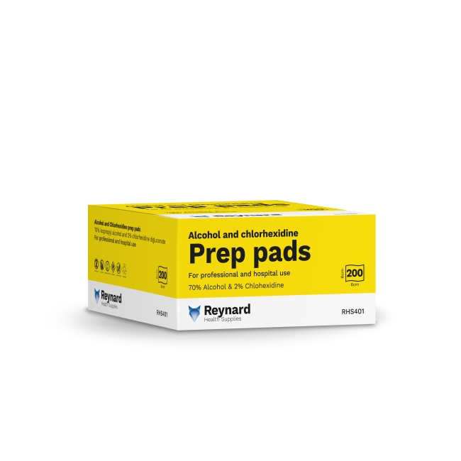 Reynard Health Prep Pads 70% Alcohol 2% Chlorhexidine Box of 200 Reynard Health Prep Pads 70% Alcohol 2% Chlorhexidine Box of 200