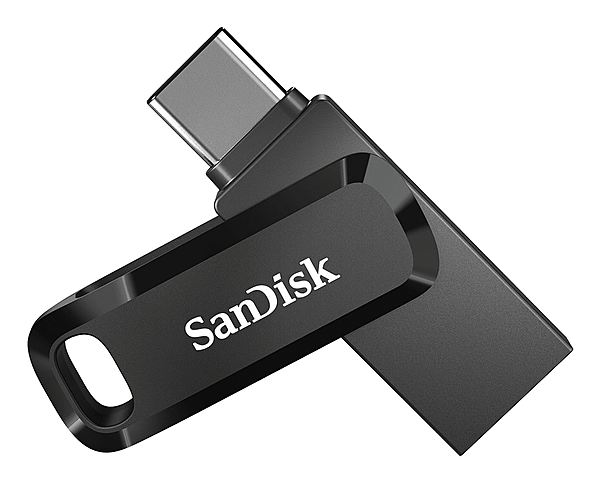 SanDisk 64GB Ultra Dual Drive Go 2-in-1 USB-C & USB-A Flash Drive Memory Stick 150MB/s USB3.1 Type-C Swivel for Android Smartphones Tablets Macs PCs