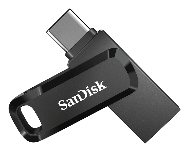 SanDisk 128GB Ultra Dual Drive Go 2-in-1 USB-C & USB-A Flash Drive Memory Stick 150MB/s USB3.1 Type-C Swivel for Android Smartphones Tablets Macs PCs