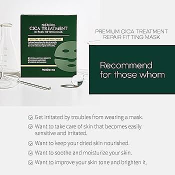 Before and after Wellderma Cica mask – reduced redness and improved hydration