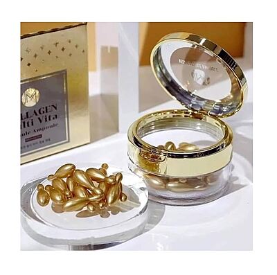 Collagen and vitamin capsule ampoule for skin brightening