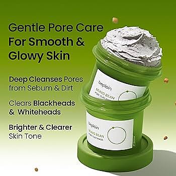 Smooth creamy texture of BEPLAIN clay mask swatched on skin