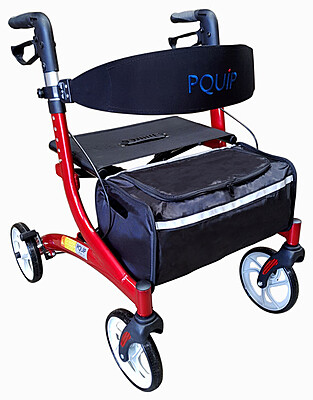 PQUIP Heavy Duty Low Seat X-Fold Rollator Red PAB810(ND)