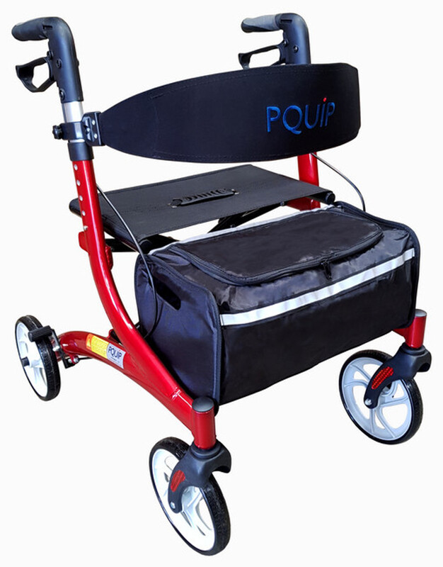 PQUIP Heavy Duty Low Seat X-Fold Rollator Red PAB810(ND)