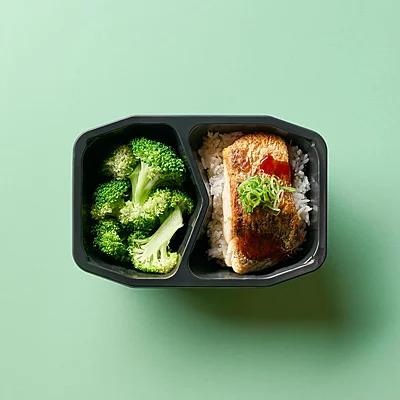 Vietnamese Stew Fish Ca Kho, Rice, Broccoli