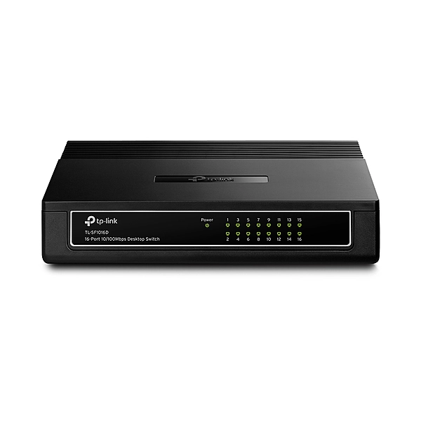 TP-Link TL-SF1016D 16-Port 10/100Mbps Desktop Switch or wall-mounting design Plug and play 3.2Gbps Switching Capacity Auto-Mdi/Mdix Supports Mac