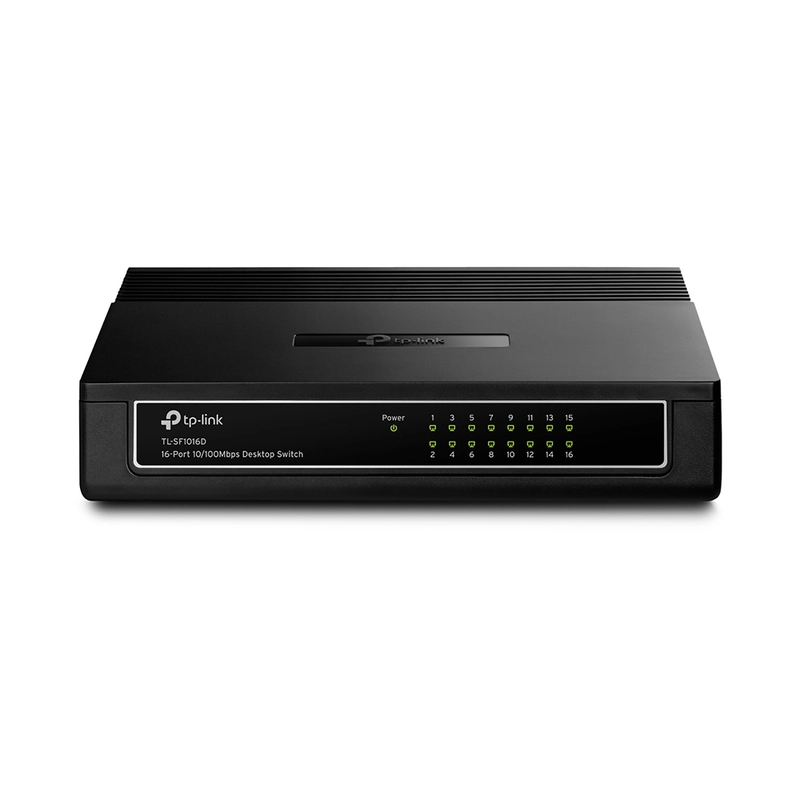 TP-Link TL-SF1016D 16-Port 10/100Mbps Desktop Switch or wall-mounting design Plug and play 3.2Gbps Switching Capacity Auto-Mdi/Mdix Supports Mac