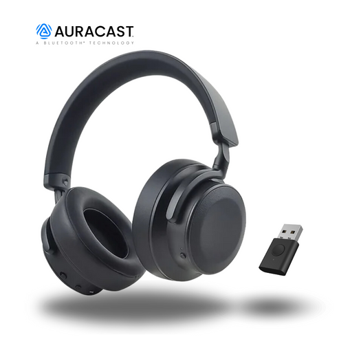 EchoBeatz™ ANC Auracast™ Wireless Headphones (Packed with DB100 ULL Auracast Audio Transmitter)