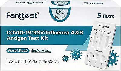 5T Fanttest 4 in 1 RSV/COVID-19/FLU A&B Antigen Rapid 5Pack Test Kit