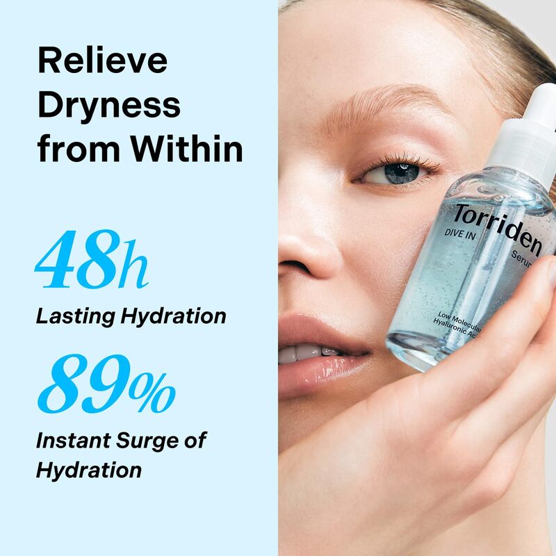 TORRIDEN Dive-In Low-Molecule Hyaluronic Acid Serum in a transparent dropper bottle