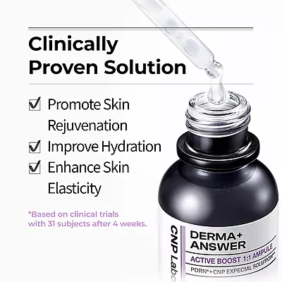 Applying CNP Derma+ Answer Active Boost Ampule for radiant skin