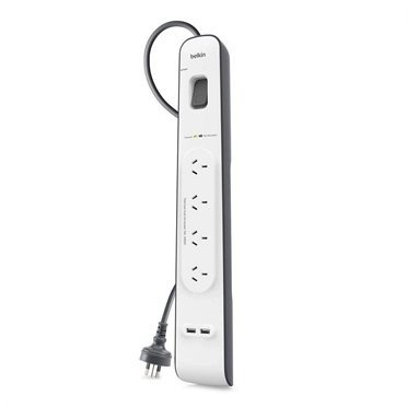 Belkin 4-Outlet USB Surge Protector/Power Board (2.4A)