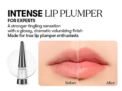 Close-up of glossy lips – plumped and hydrated after using VT lip plumper