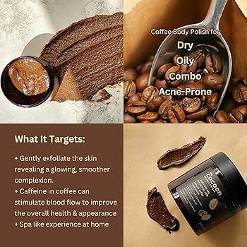 Natural coffee body scrub for smooth and glowing skin
