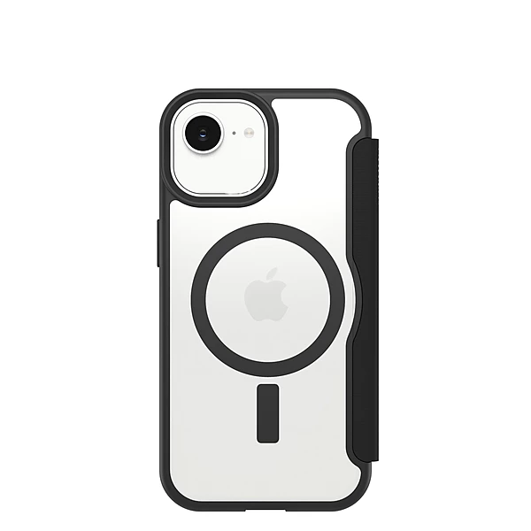 OtterBox React Folio MagSafe Apple iPhone 17e / iPhone 16e / iPhone 15 / iPhone 14 / iPhone 13 (6.1") Case Black Crystal (Clear/Black) ,7 Years Warra