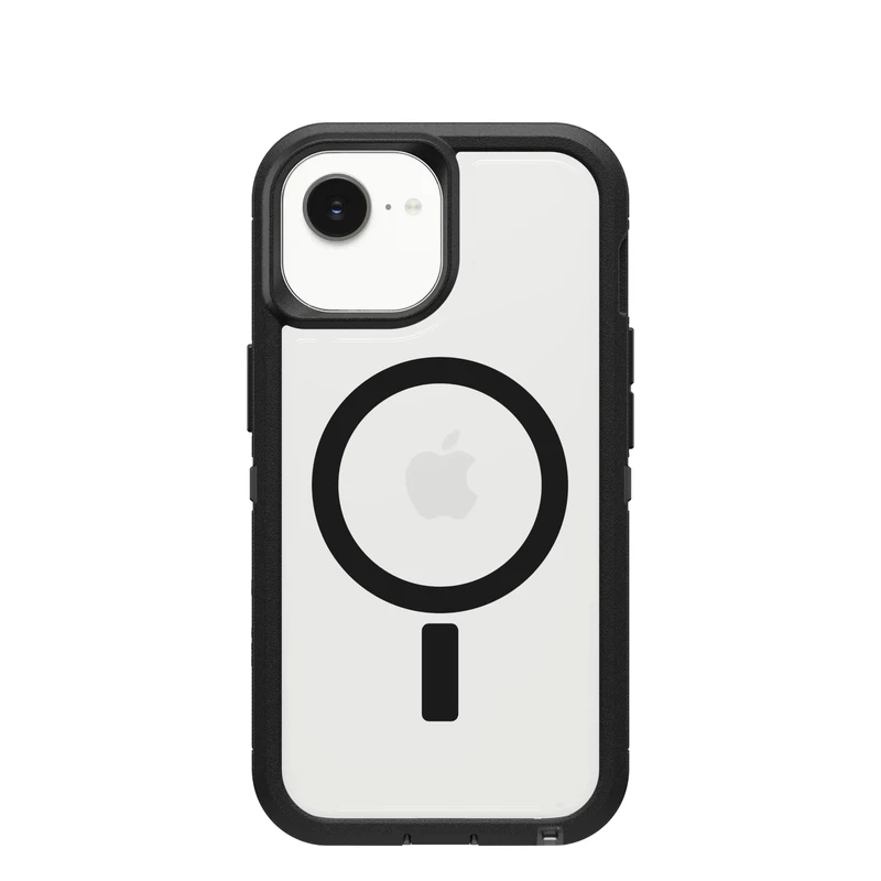 Otter Box Defender XT Clear MagSafe Apple iPhone 17e / iPhone 16e / iPhone 15 / iPhone 14 / iPhone 13 (6.1") Case Dark Side (Clear/Black),7 Years Warr