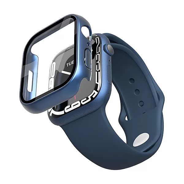 Edgeshield Apple Watch 7 Case with Glass Screen Protector 41mm - Black