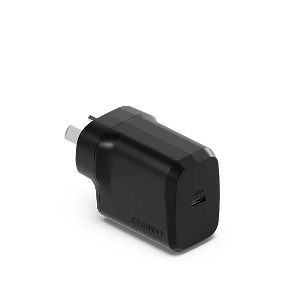Cygnett PowerPlus 25W USB-C PD Fast Wall Charger-Black(CY4735PDWCH), Palm-Size,Portable,Best for iPhone,Samsung's PPS & USB-C Devices,2 Years Warranty