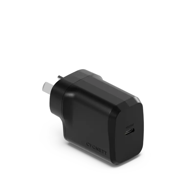 Cygnett PowerPlus 25W USB-C PD Fast Wall Charger-Black(CY4735PDWCH), Palm-Size,Portable,Best for iPhone,Samsung's PPS & USB-C Devices,2 Years Warranty