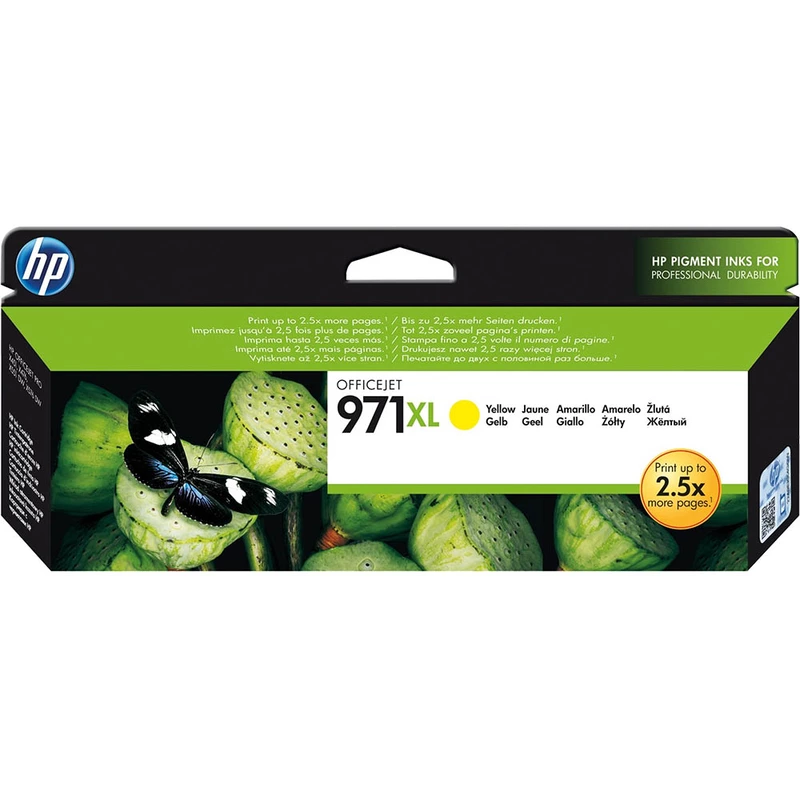HP No. 971XL Yellow Ink Cartridge - 6600 pages,