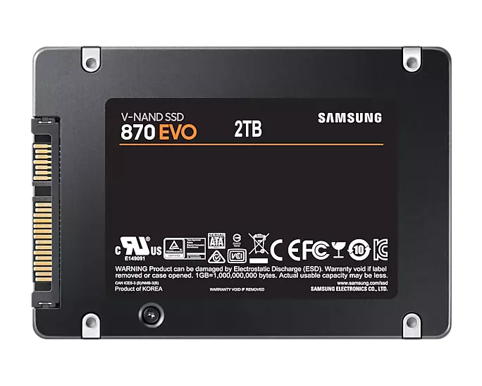 Samsung 870 Evo 250GB 2.5 SATA Iii 6GB/s SSD 560R/530W MB/s 98K/88K Iops 150TBW Aes 256-bit Encryption 5yrs Wty ~MZ-76E250BW