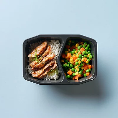 Vietnamese Char Siu Pork With Rice, Mixed Vegetables