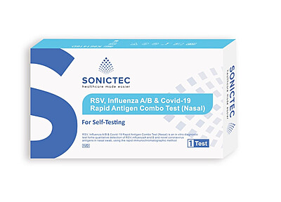 Sonictec Single Test RSV, Covid-19,Influenza A&B Antigen 4 in 1 kit