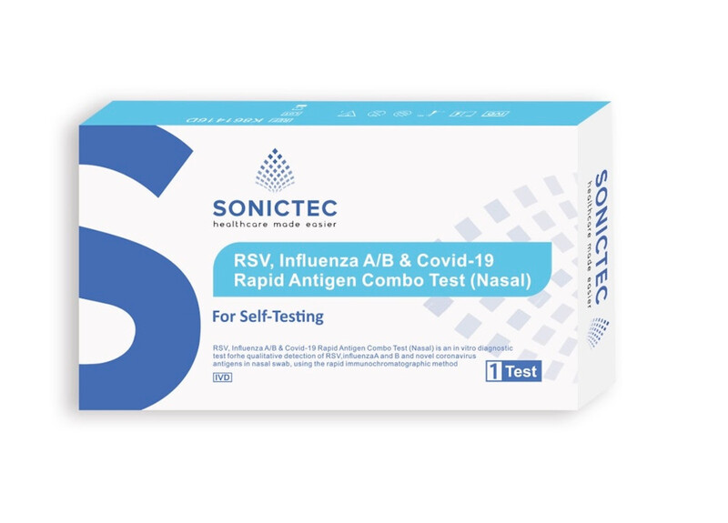Sonictec Single Test RSV, Covid-19,Influenza A&B Antigen 4 in 1 kit