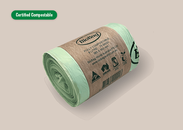 Certified Compostable BioBag 8L roll of 75 bags