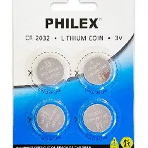 Sansai Lithium Button Coin Battery 3V -CR2032 -4 pack for Motherboard Danger of swallowing Keep batteries away from young children at all times