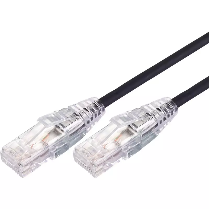 0.5m 10GbE Ultra Thin Cat 6A UTP Snagless Patch Cable LSZH (Low Smoke Zero Halogen) - Black