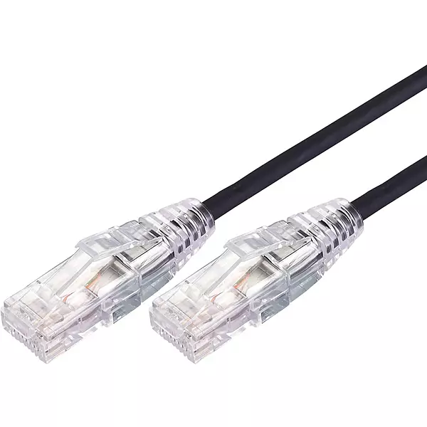 3m 10GbE Ultra Thin Cat 6A UTP Snagless Patch Cable LSZH (Low Smoke Zero Halogen) - Black