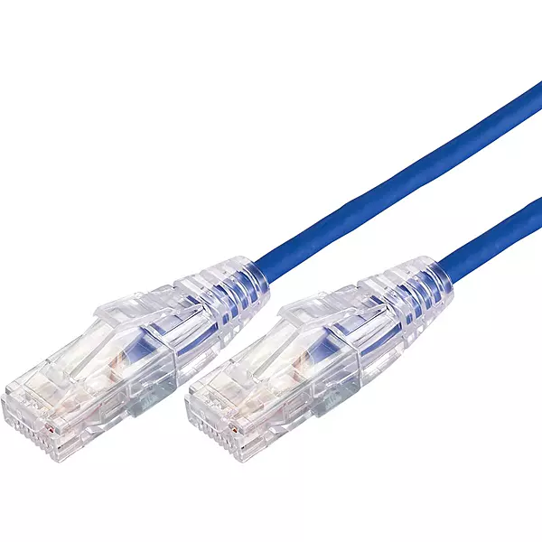 5m 10GbE Ultra Thin Cat 6A UTP Snagless Patch Cable LSZH (Low Smoke Zero Halogen) - Blue