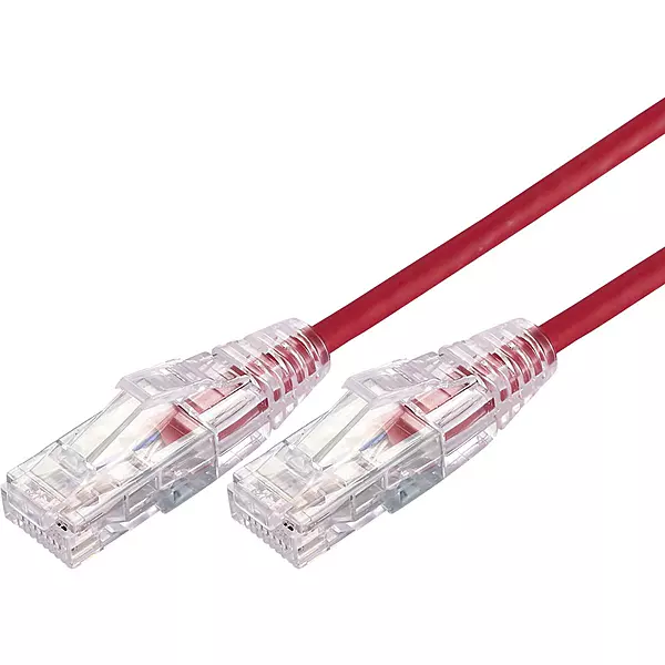 5m 10GbE Ultra Thin Cat 6A UTP Snagless Patch Cable LSZH (Low Smoke Zero Halogen) - Red