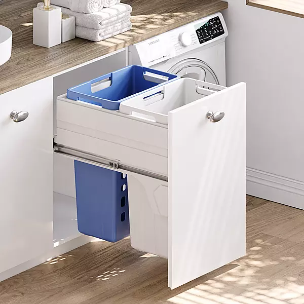 Premium Laundry Hamper – 450 mm, 70 Litre(White/Blue)