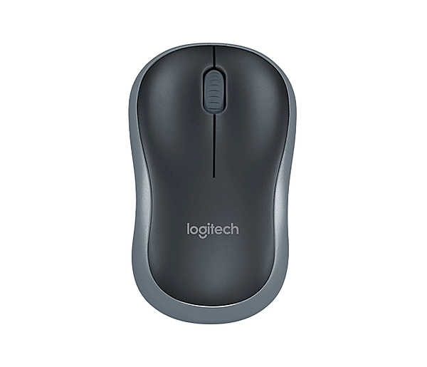 Logitech M185 Wireless Mouse - Grey 12-month Battery Life Plug & play wireless Hybrid sculpted shape Nano receiver with Nano storage