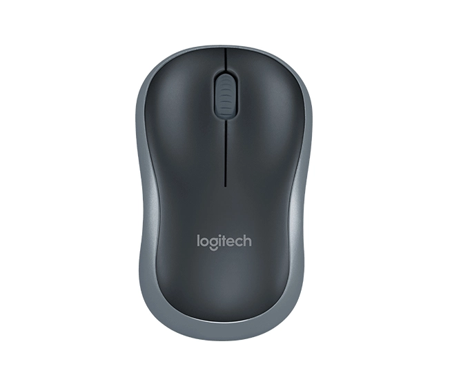 Logitech M185 Wireless Mouse - Grey 12-month Battery Life Plug & play wireless Hybrid sculpted shape Nano receiver with Nano storage