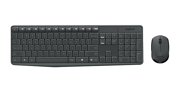 Logitech MK235 Wireless Keyboard and Mouse Combo 2.4GHz Wireless Compact Long Battery Life 8 Shortcut keys