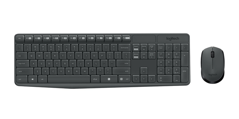 Logitech MK235 Wireless Keyboard and Mouse Combo 2.4GHz Wireless Compact Long Battery Life 8 Shortcut keys