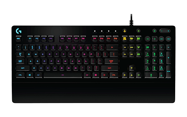 Logitech G213 Prodigy RGB Gaming Keyboard 16.8 Million Lighting Colors Mech-Dome Backlit Keys Dedicated Media Controls Spill-Resistant Durable